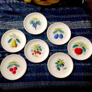 Set of 7 Fruit Dessert Plates